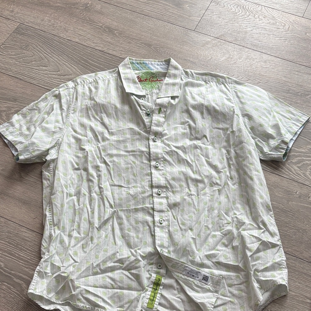 Robert Graham Green Striped Shirt
